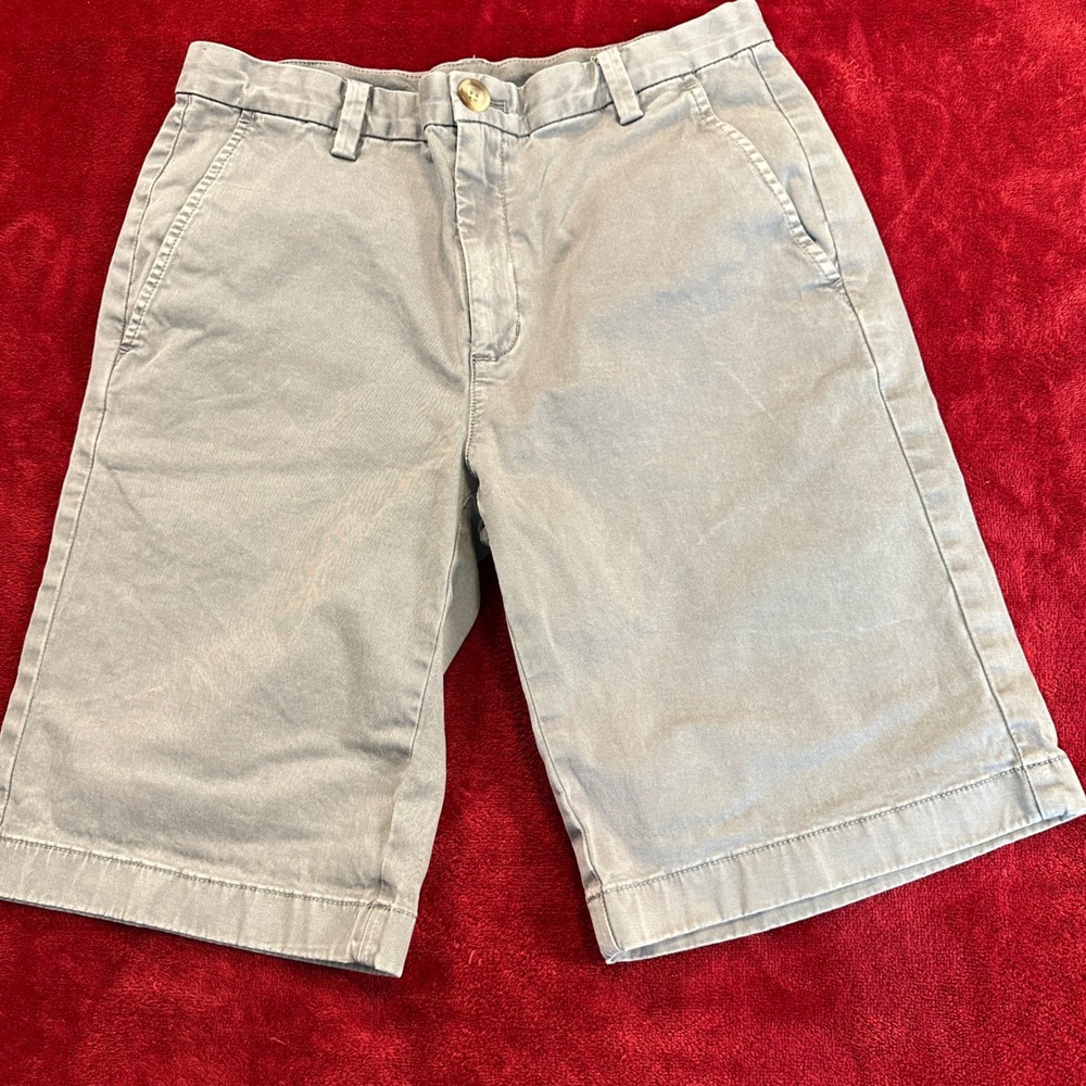 Vineyard Vines Boys Gray Breaker Shorts Size 16 Chino Cotton Stretch Casual Golf